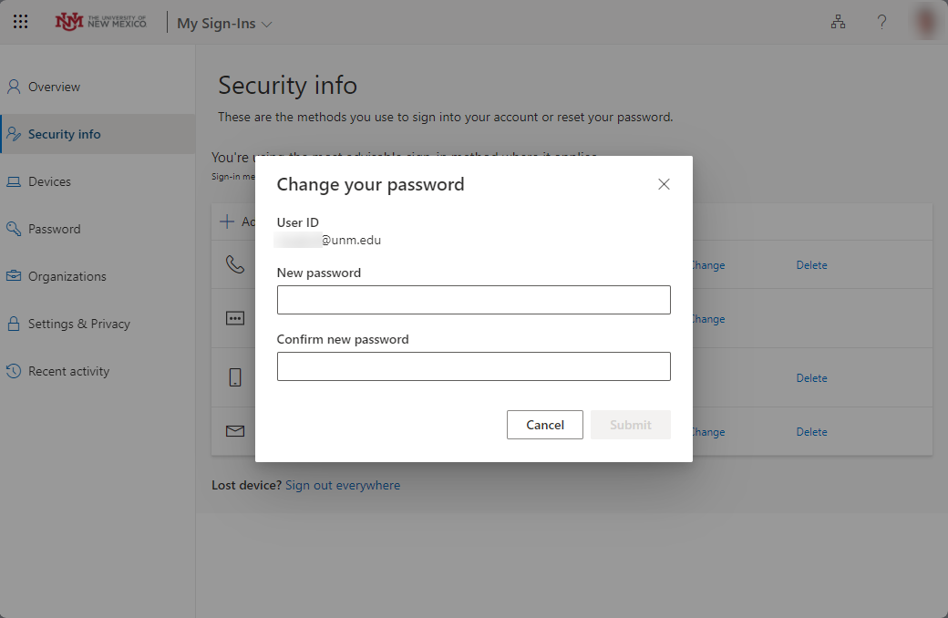 Change Password Step 2 - Small